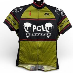 Voler Pirate Cycling League PCL Skull Jersey Womens Large Green Black V39989 USA